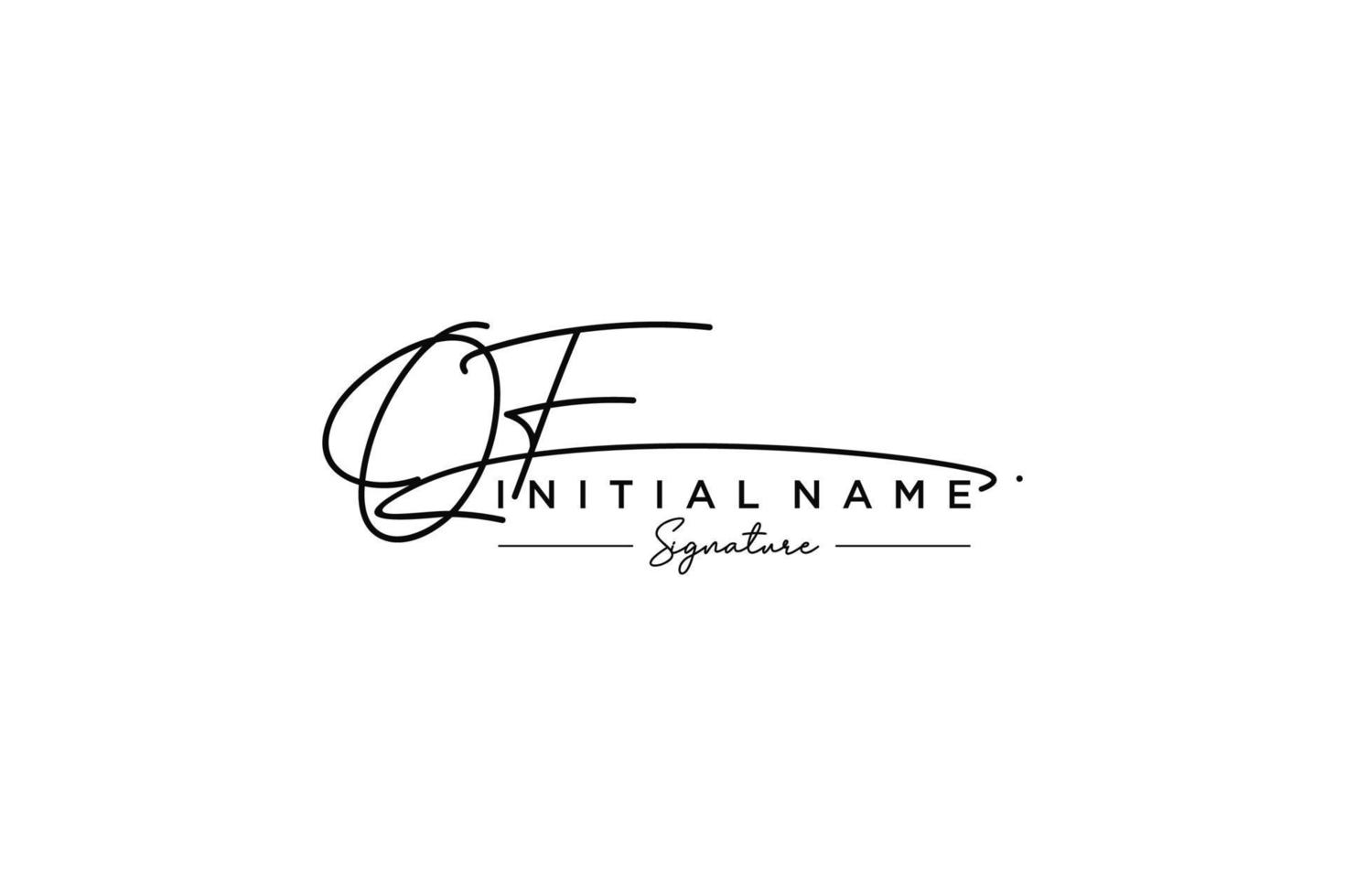 Initial QF signature logo template vector. Hand drawn Calligraphy lettering Vector illustration.