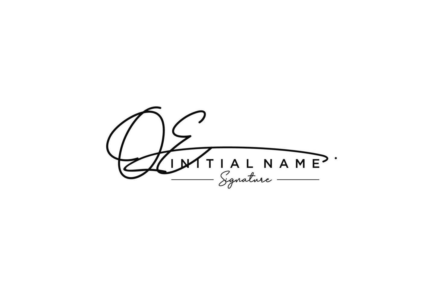 Initial QE signature logo template vector. Hand drawn Calligraphy lettering Vector illustration.