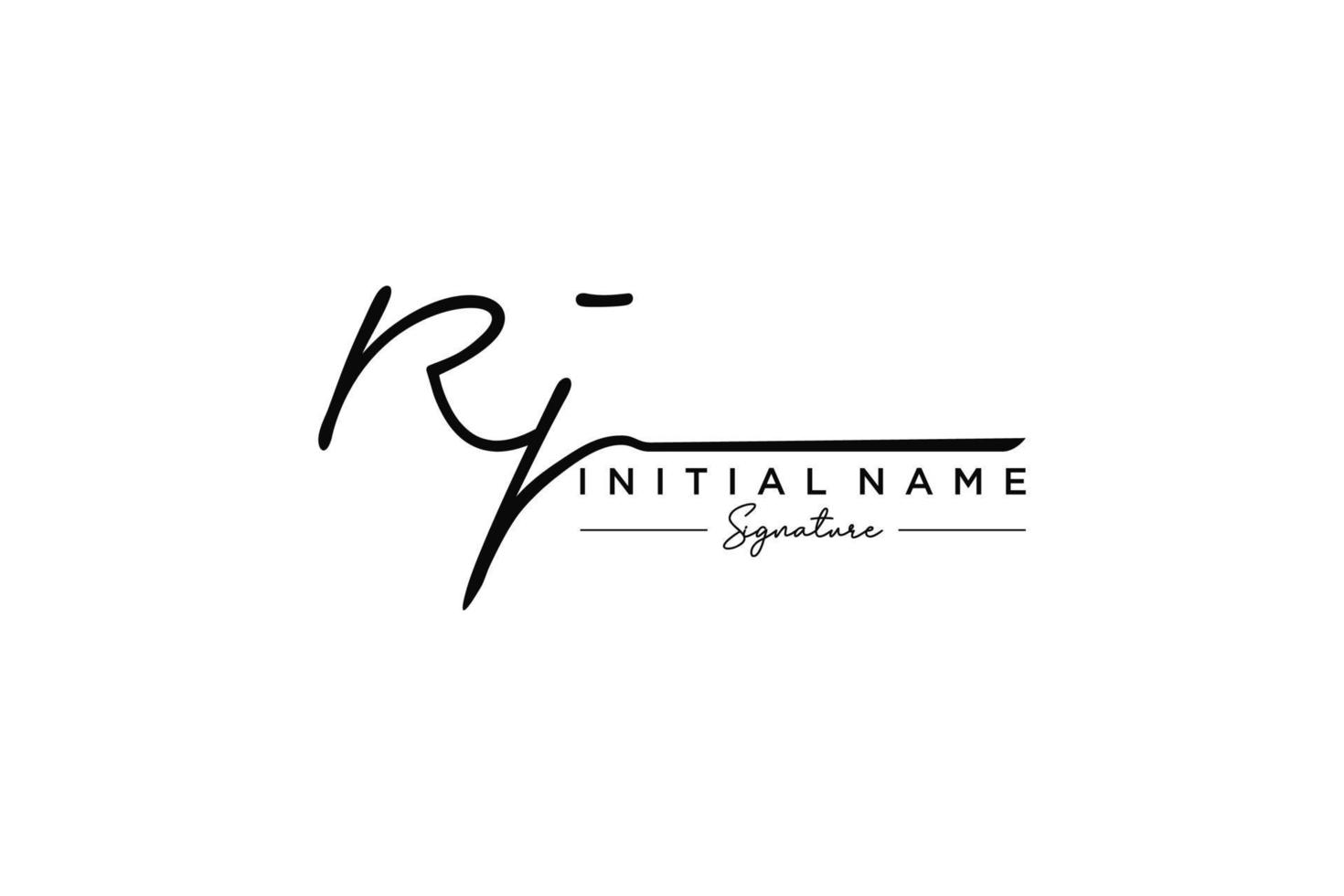 Initial RJ signature logo template vector. Hand drawn Calligraphy lettering Vector illustration.