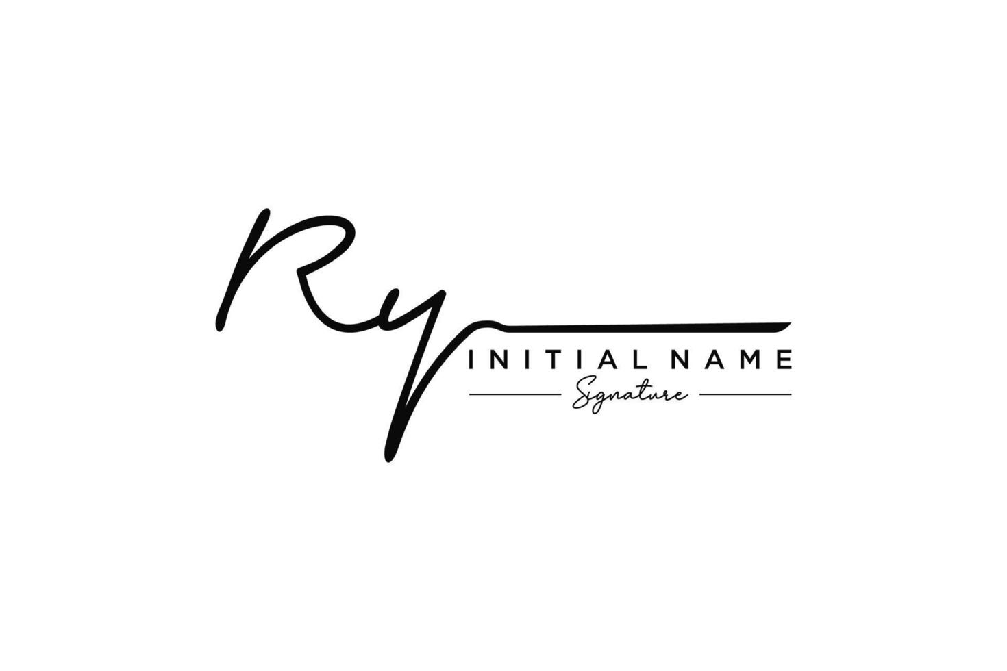 Initial RY signature logo template vector. Hand drawn Calligraphy lettering Vector illustration.