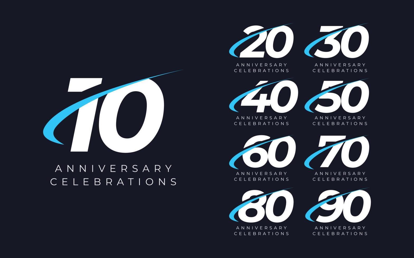 plantilla de diseño de logotipo de celebraciones de aniversario vector