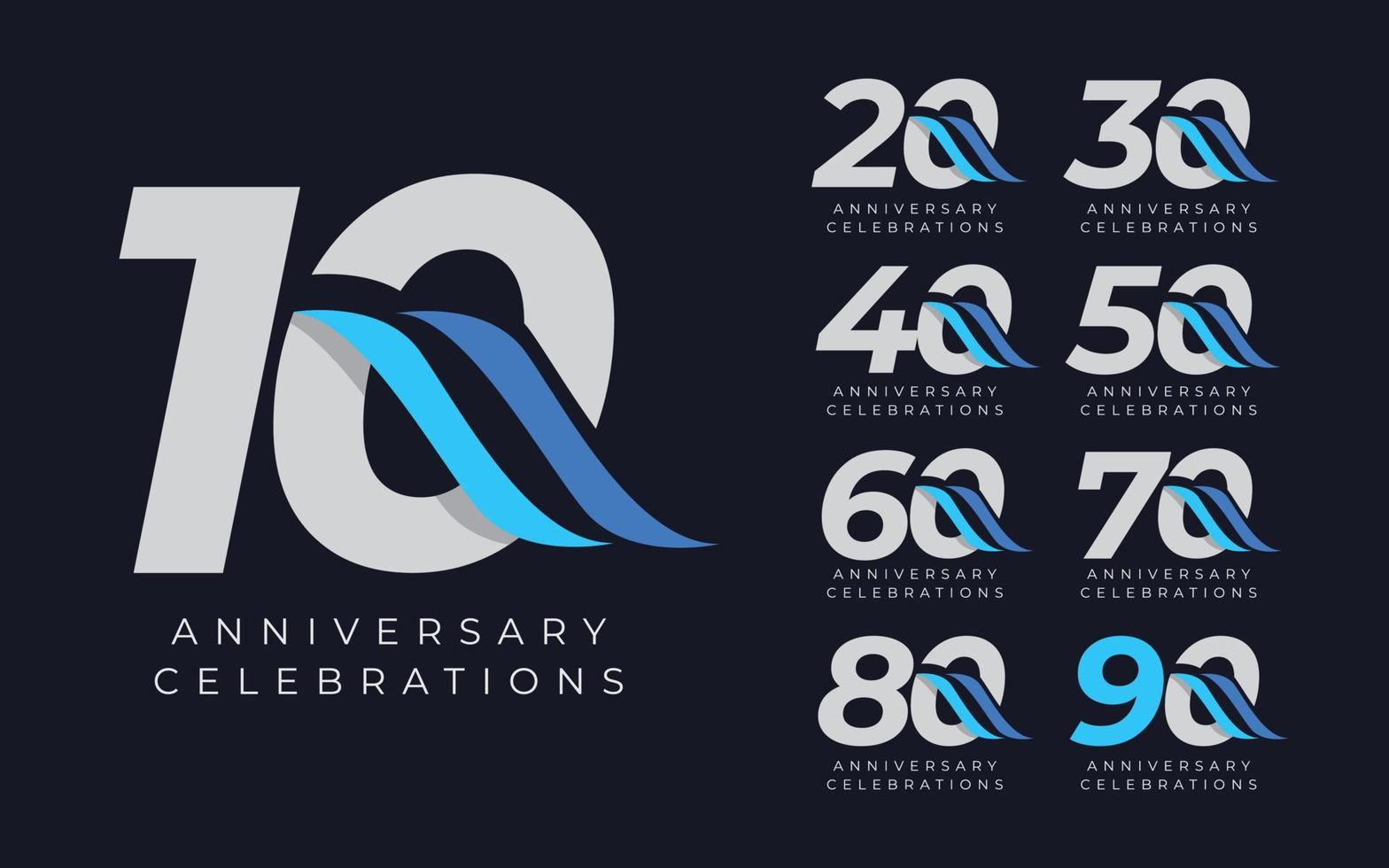 Anniversary celebrations logo design template vector