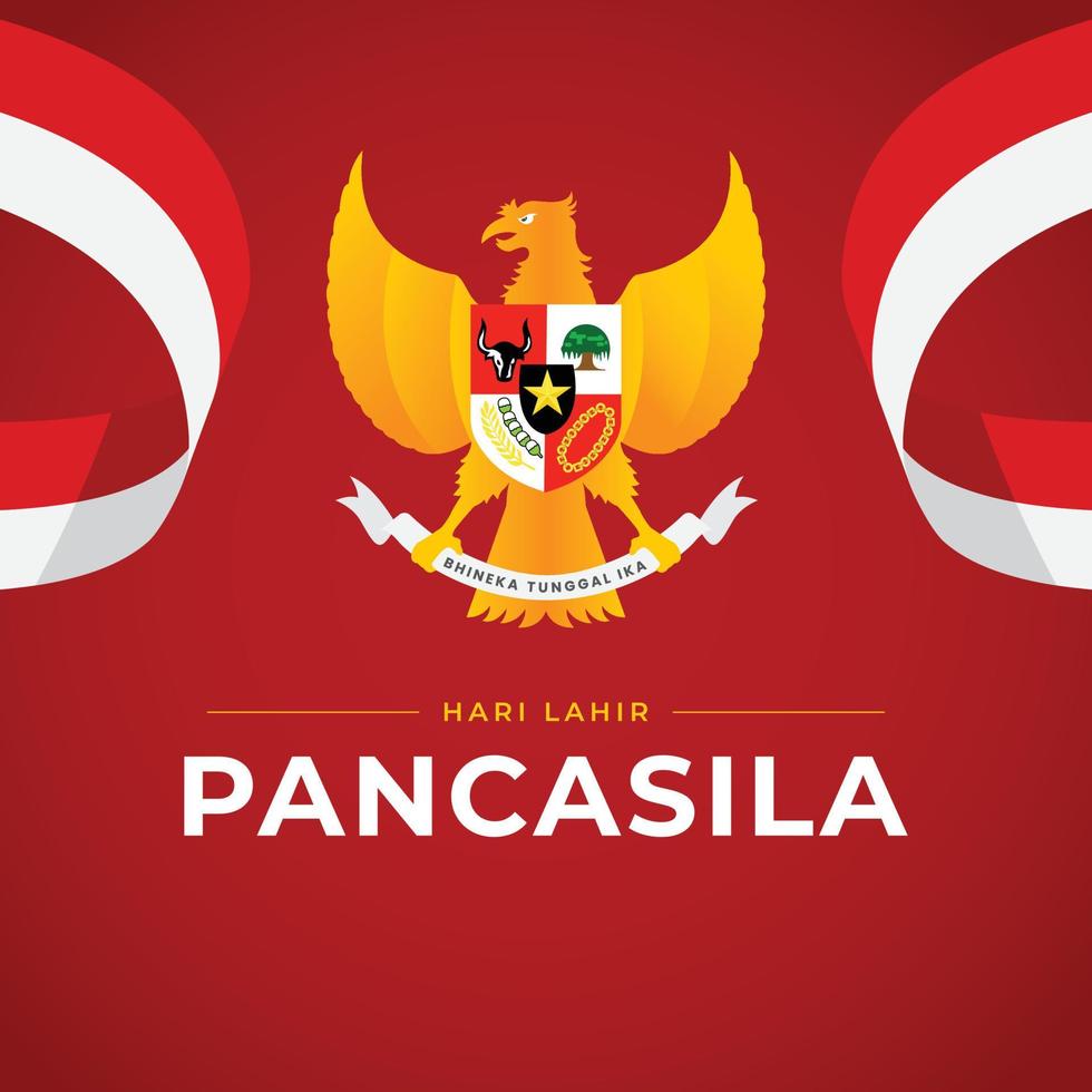 Hapyy birthday Pancasila day design template vector