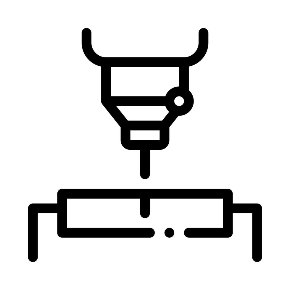 Ilustración de vector de icono metalúrgico de perforación de fábrica