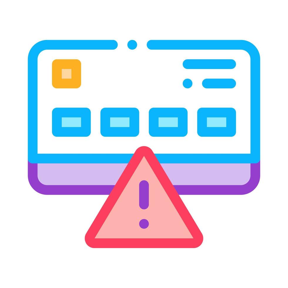 Credit Card Hacking Icon Vector Outline Illustration