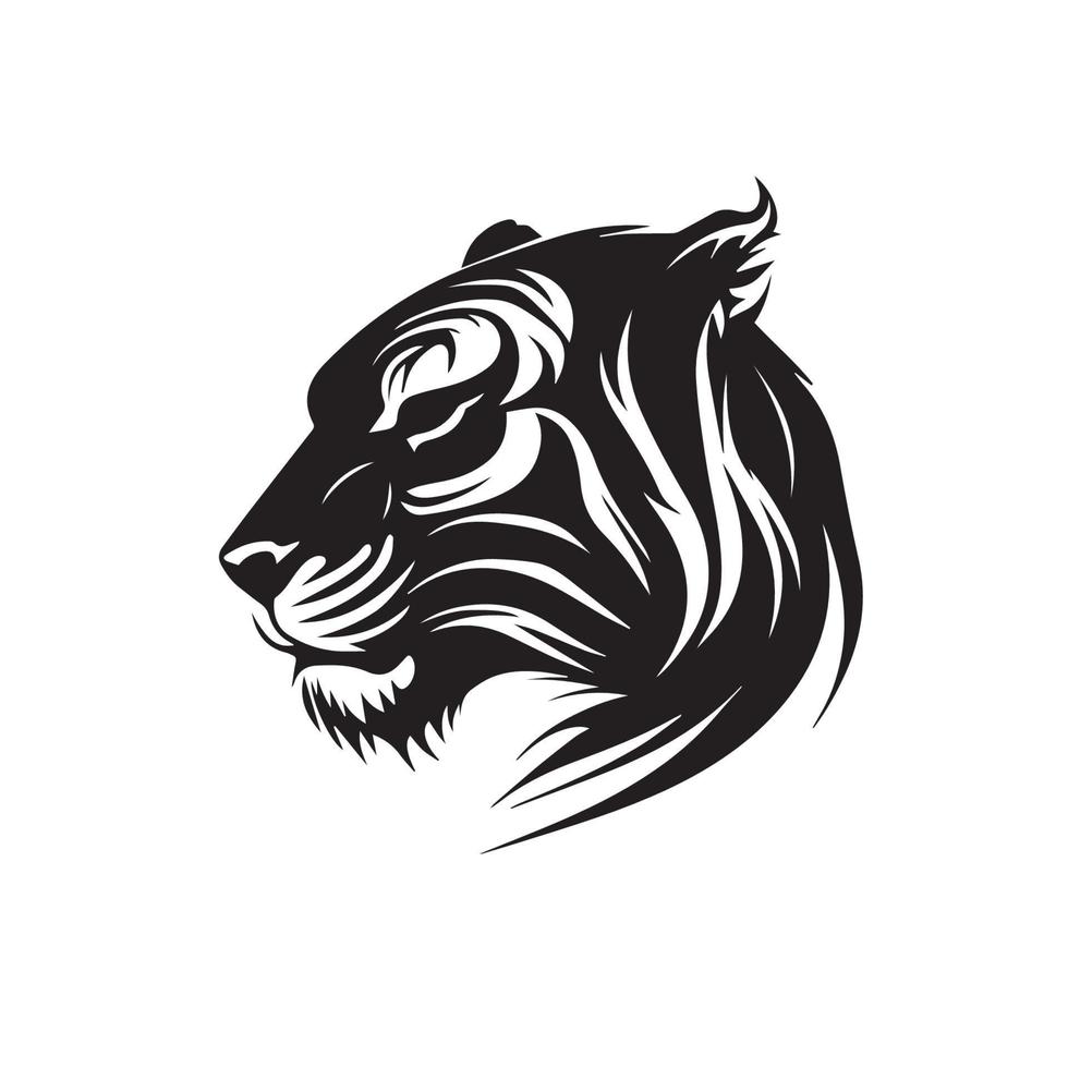 Tiger head minimal vector icon. Isolated predator illustration. Mascot ...