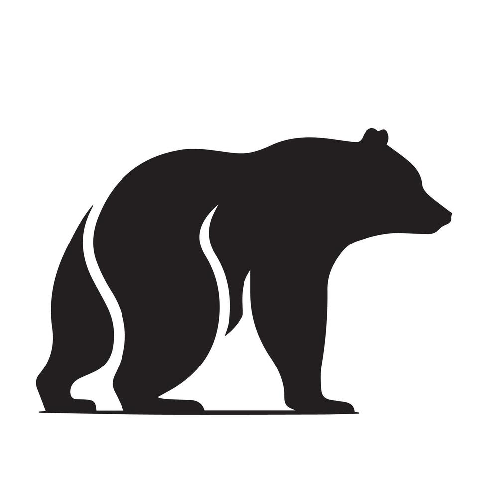 Bear icon logo. Minimal modern black and white vector illustration. Clean company logo.