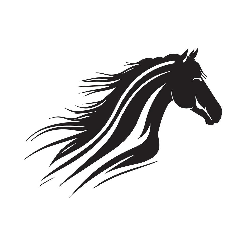 icono de vector mínimo de caballo. hermoso semental logotipo ecuestre moderno. silueta limpia y sencilla