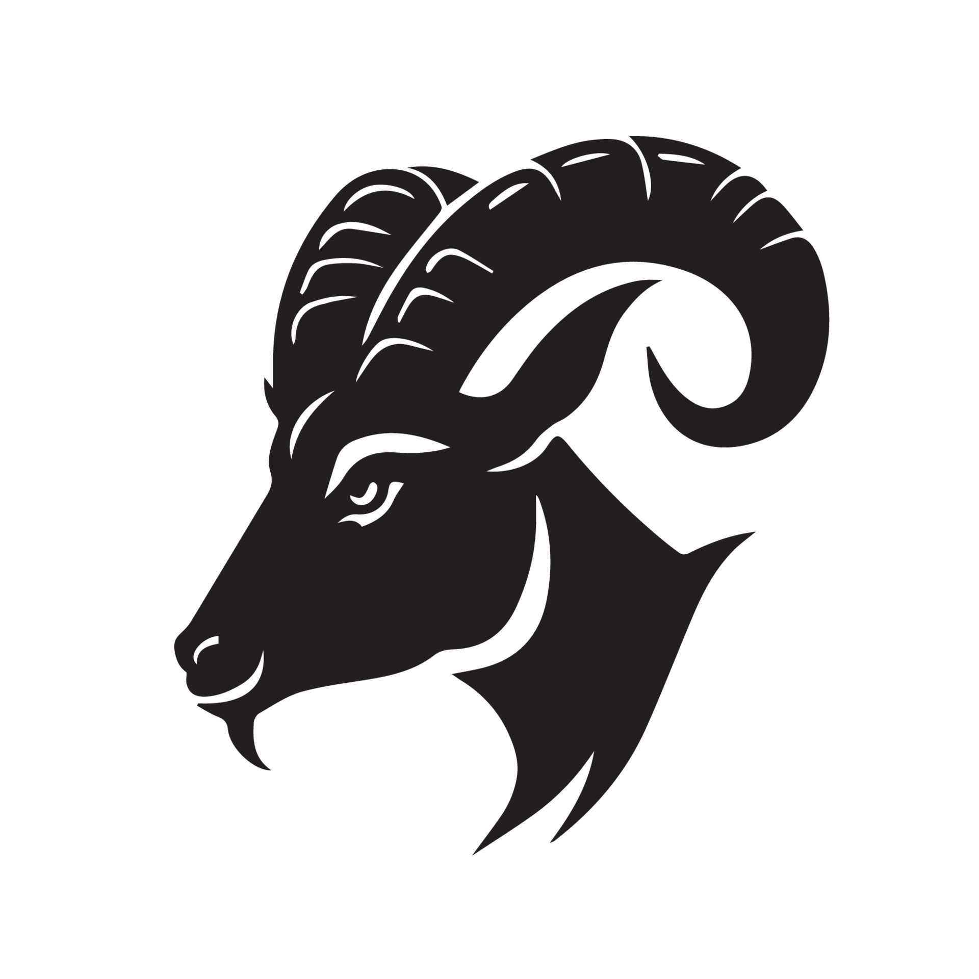 Ram vector icon. Minimal modern black and white illustration of sheep head.  Zodiac sign animal. 17431900 Vector Art at Vecteezy