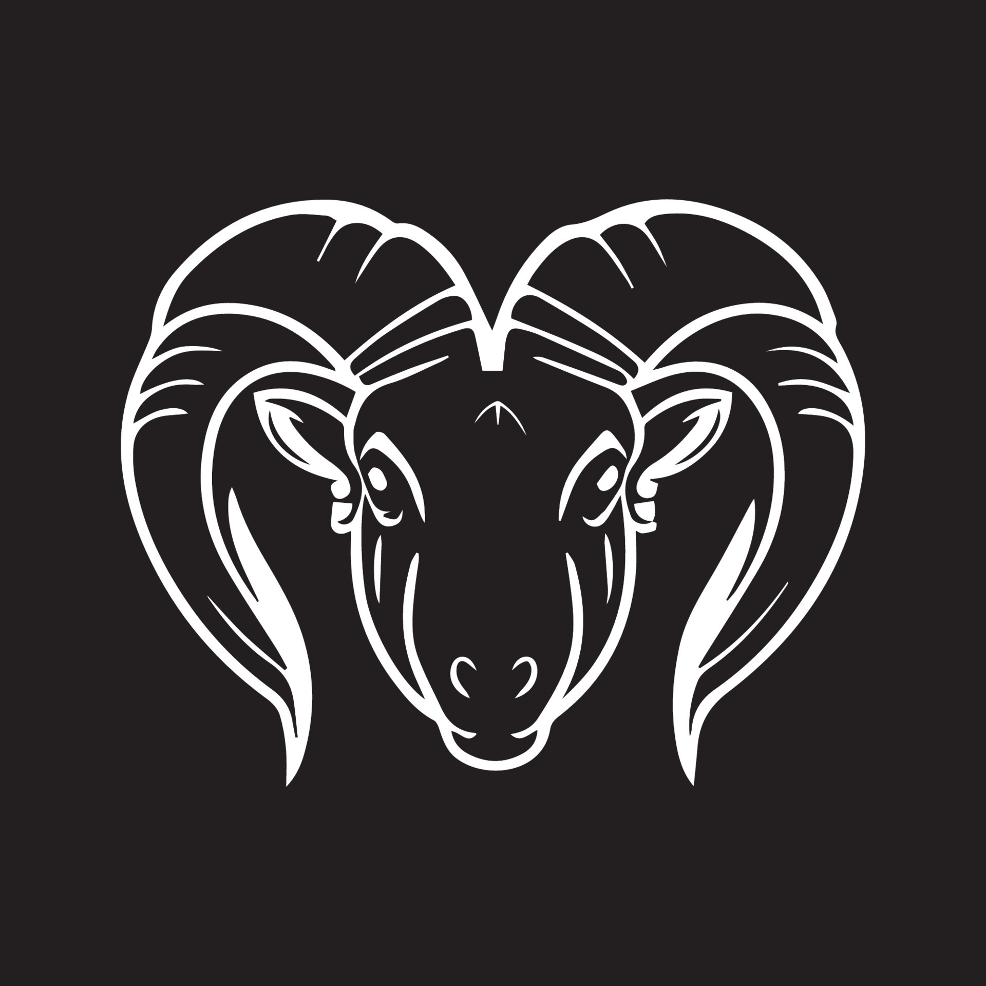 Ram vector icon. Minimal modern black and white illustration of sheep head.  Zodiac sign animal. 17431902 Vector Art at Vecteezy