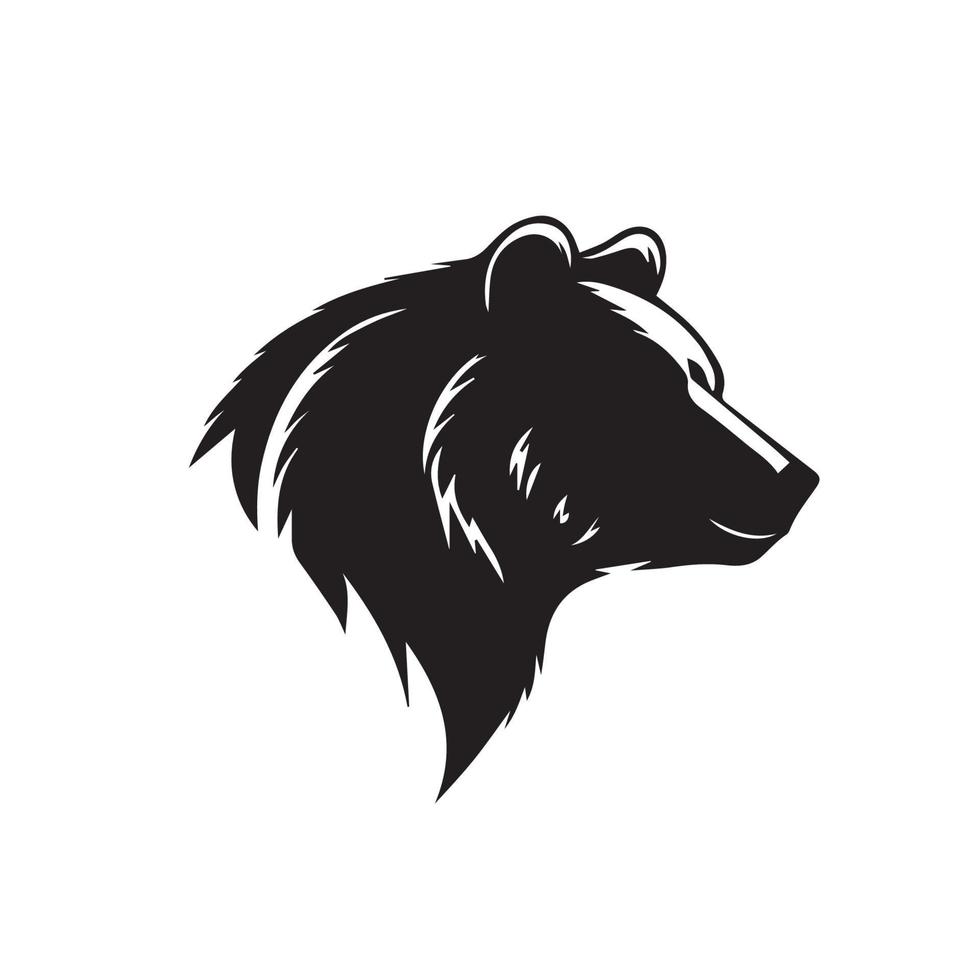 logotipo del icono del oso. mínima ilustración vectorial moderna en blanco y negro. logotipo de la empresa limpia. vector