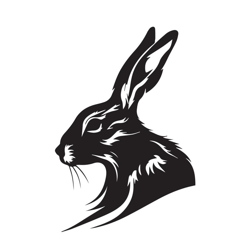 ilustración mínima del vector de conejo. icono de liebre de animal conejito salvaje. logotipo moderno y sencillo.