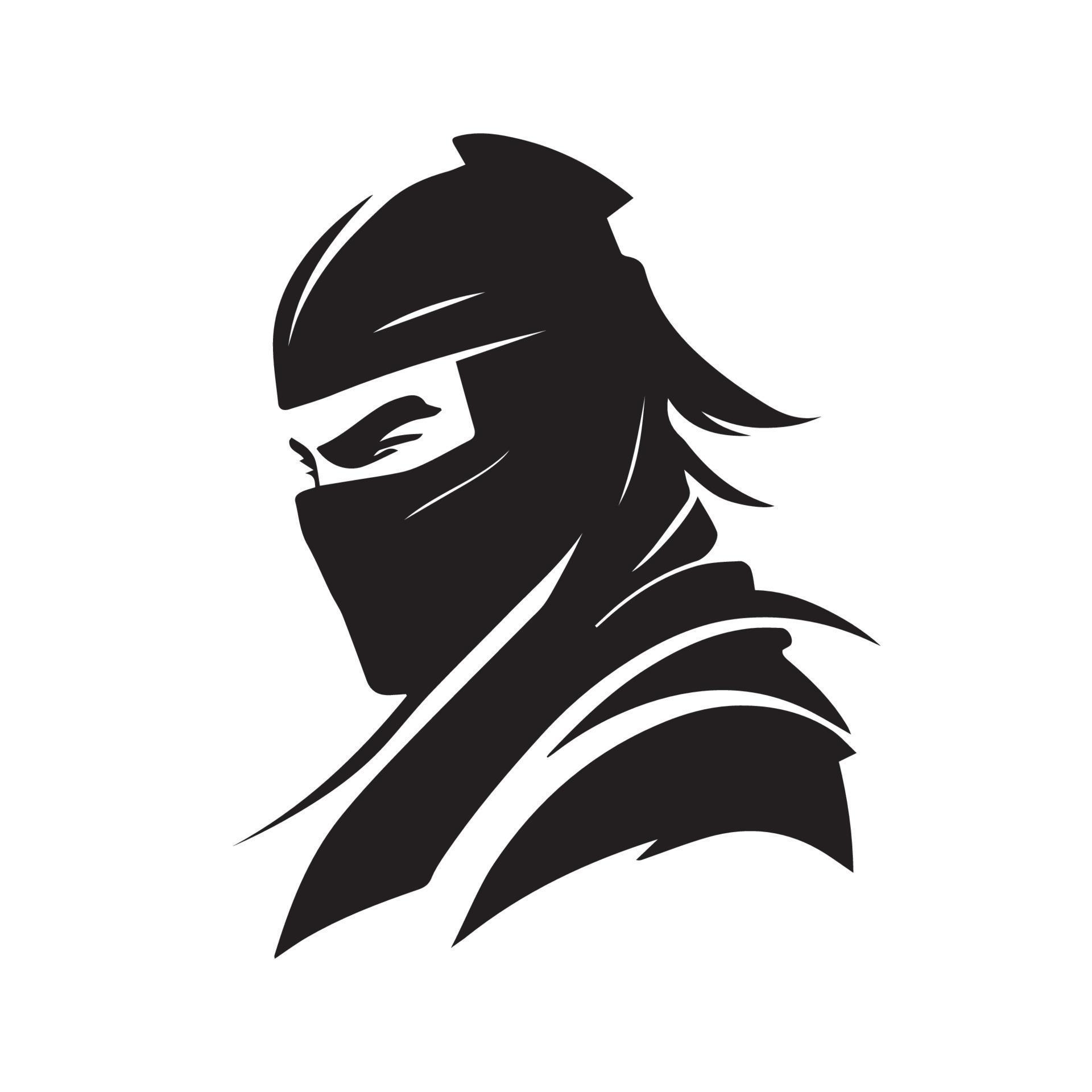 Ninja vector icon. Simple minimal logo of hooded assassin. Isolated ...