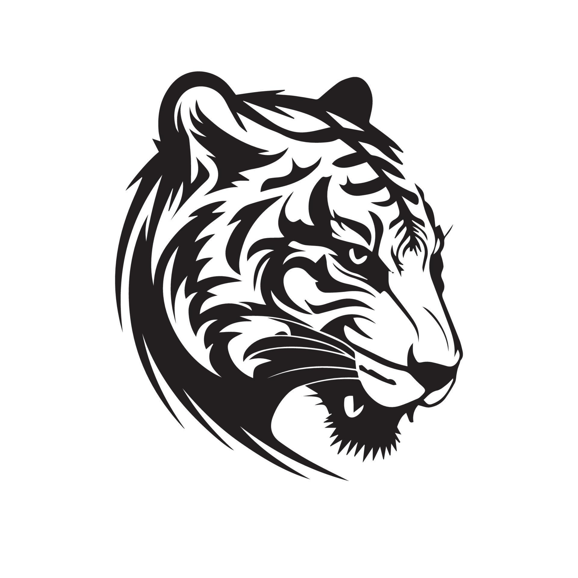 Tiger head minimal vector icon. Isolated predator illustration. Mascot ...