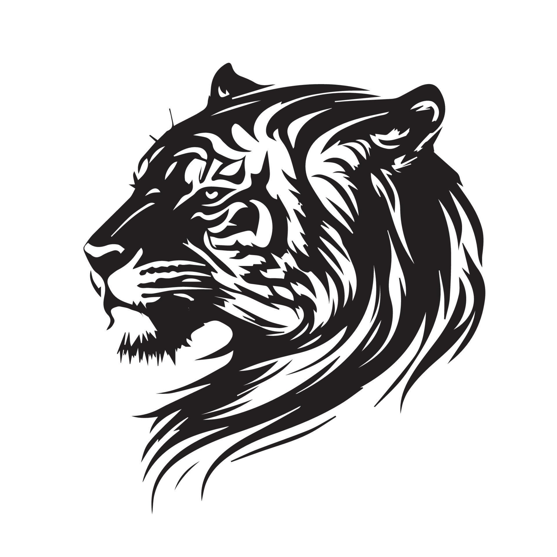 Tiger head minimal vector icon. Isolated predator illustration. Mascot ...