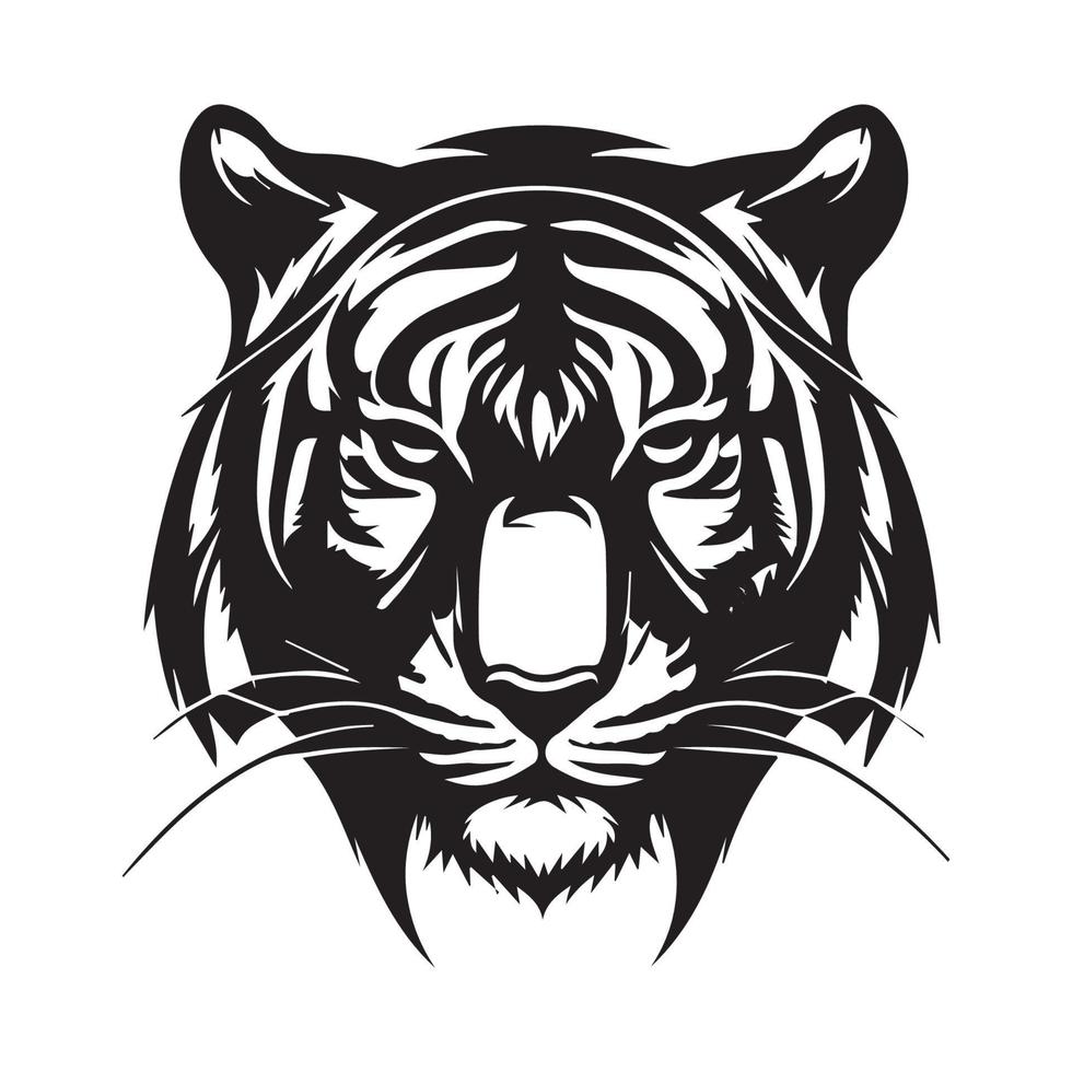 Tiger head minimal vector icon. Isolated predator illustration. Mascot ...