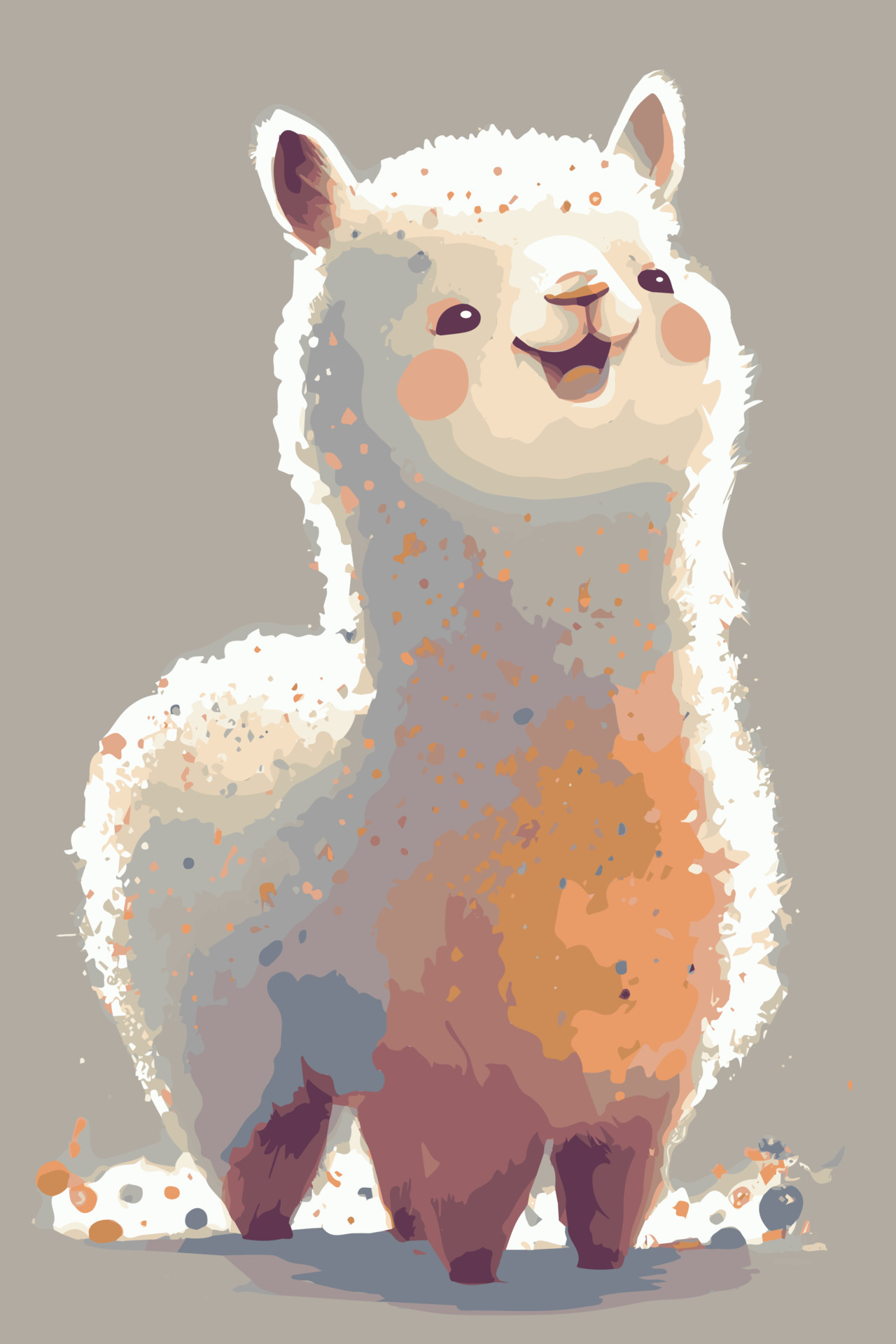 Happy cheerful lama. Hand drawn vector drawing of cartoon animal. Cute  alpaca. Funny illustration. 17432046 Vector Art at Vecteezy