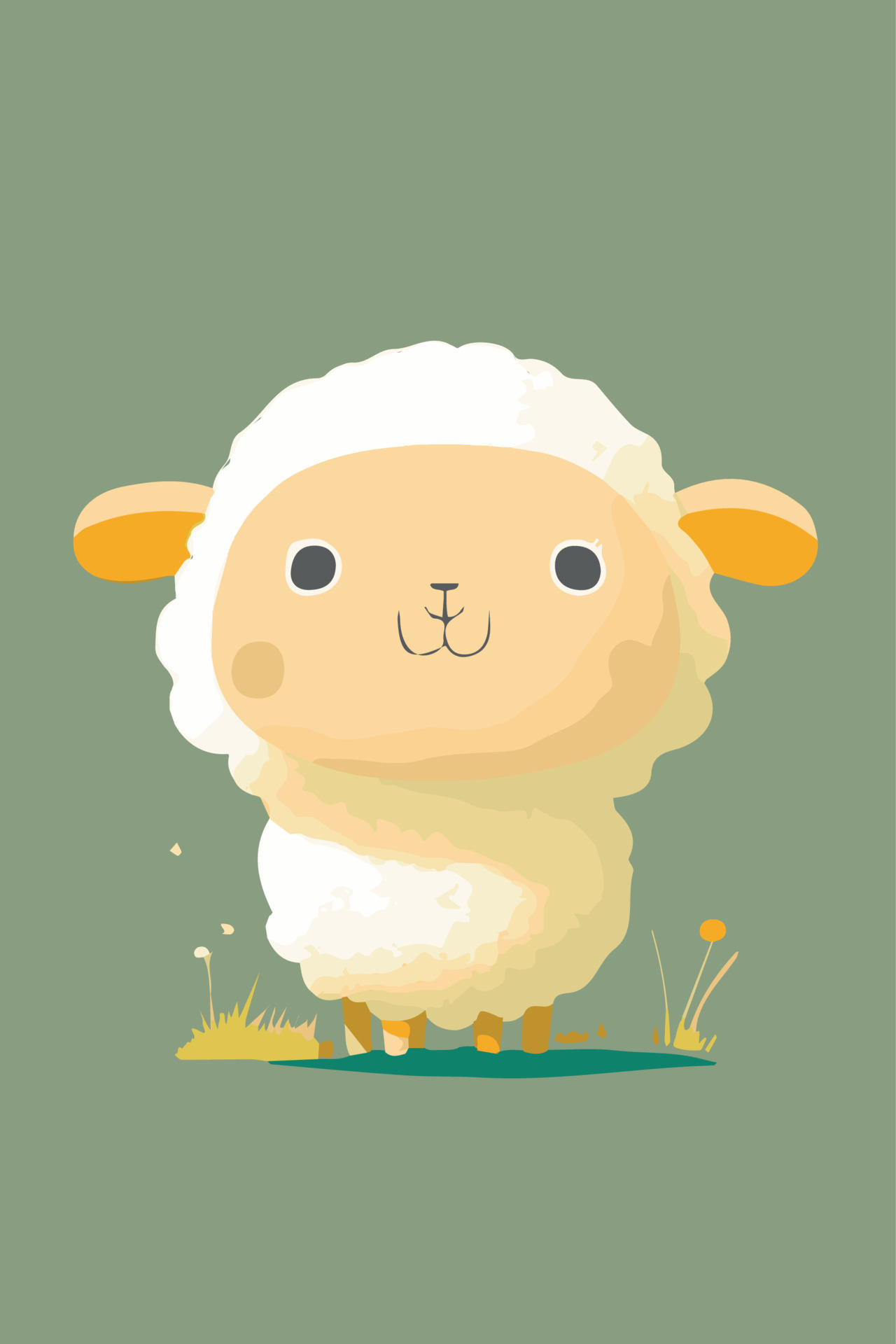 Sheep cartoon drawing. Vector illustration of cute cheerful farm animal.  Isolated adorable baby. 17432055 Vector Art at Vecteezy