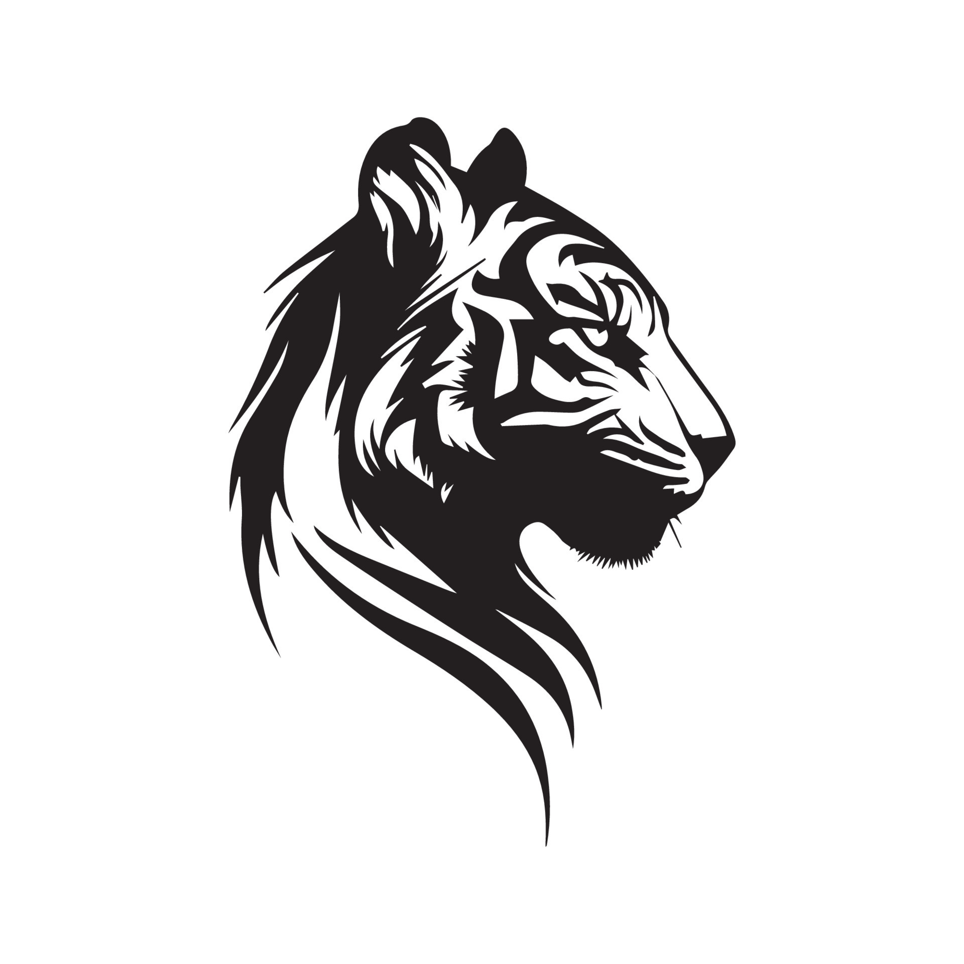 Tiger head minimal vector icon. Isolated predator illustration. Mascot ... image.