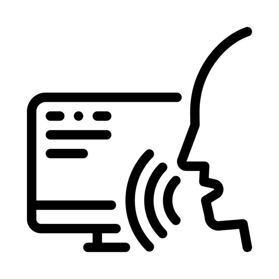 Computer Human Voice Control Icon Vector Illustration