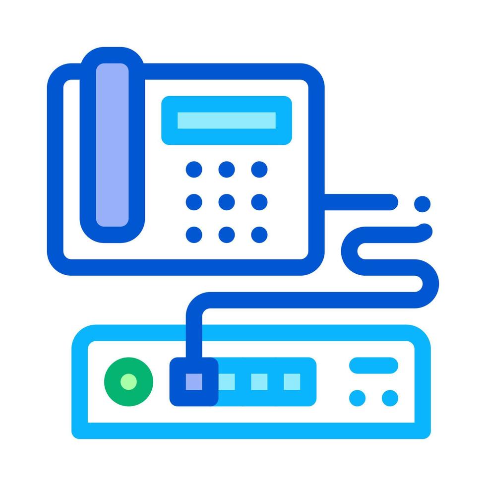 Home Telephone and Video Recorder Connection Icon Vector Outline Illustration