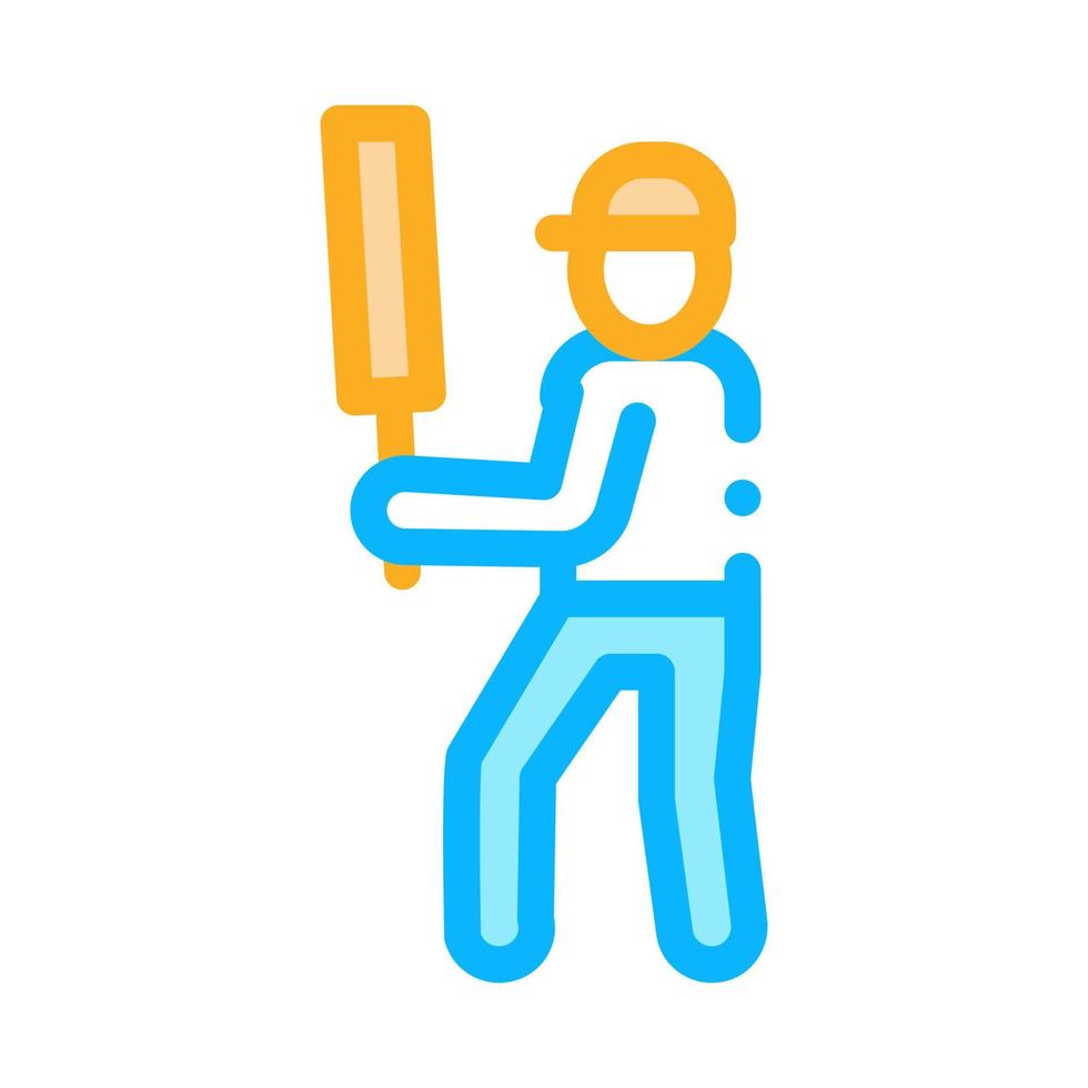 Cricket Player Batsman Icon Vector Outline Illustration