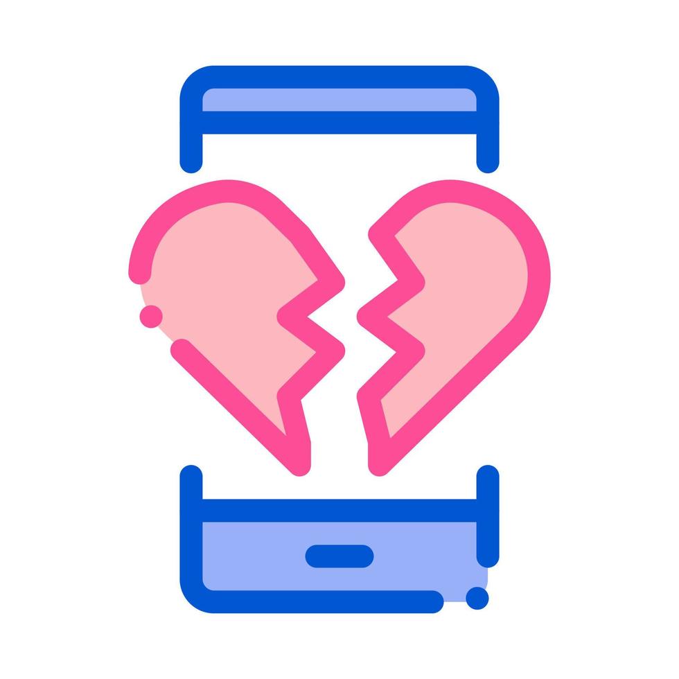 Broken Heart Icon Vector Outline Illustration