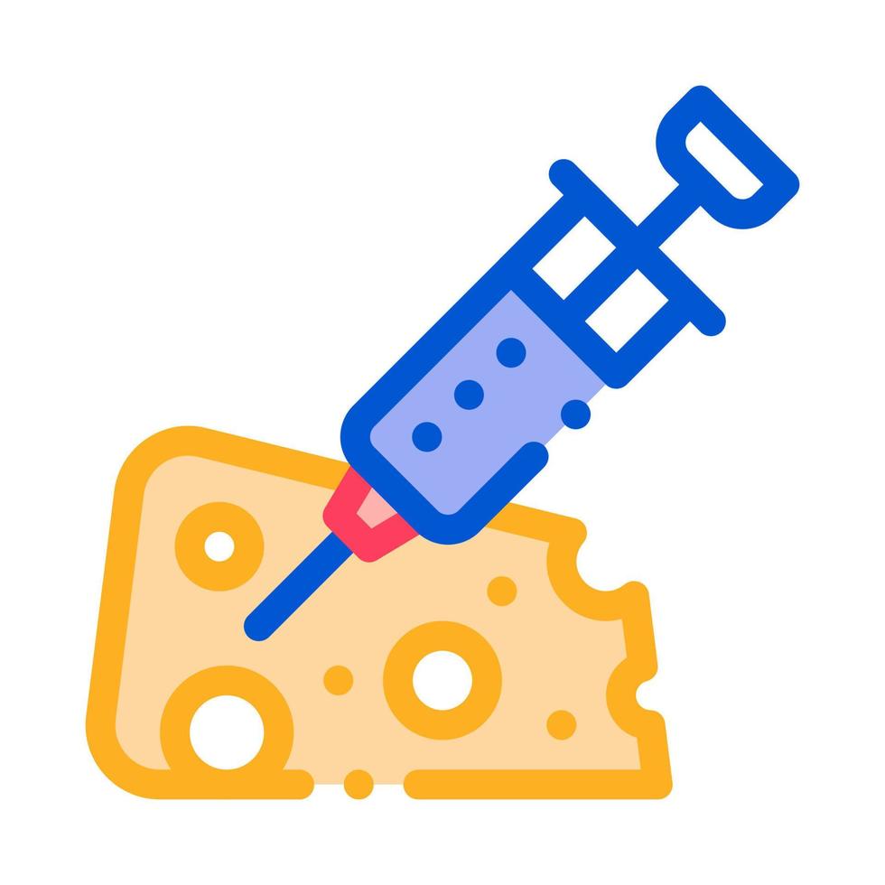 Injection into Cheese Icon Vector Outline Illustration