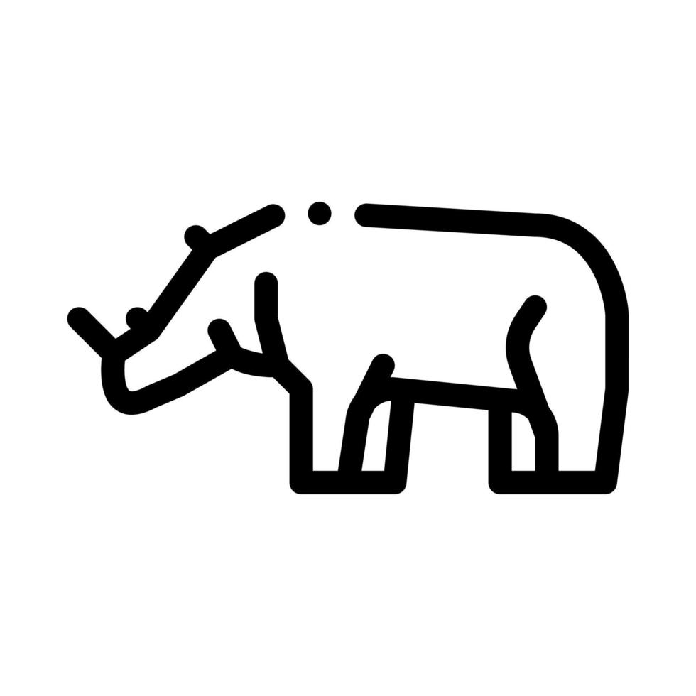 ilustración de contorno de vector de icono de rinoceronte
