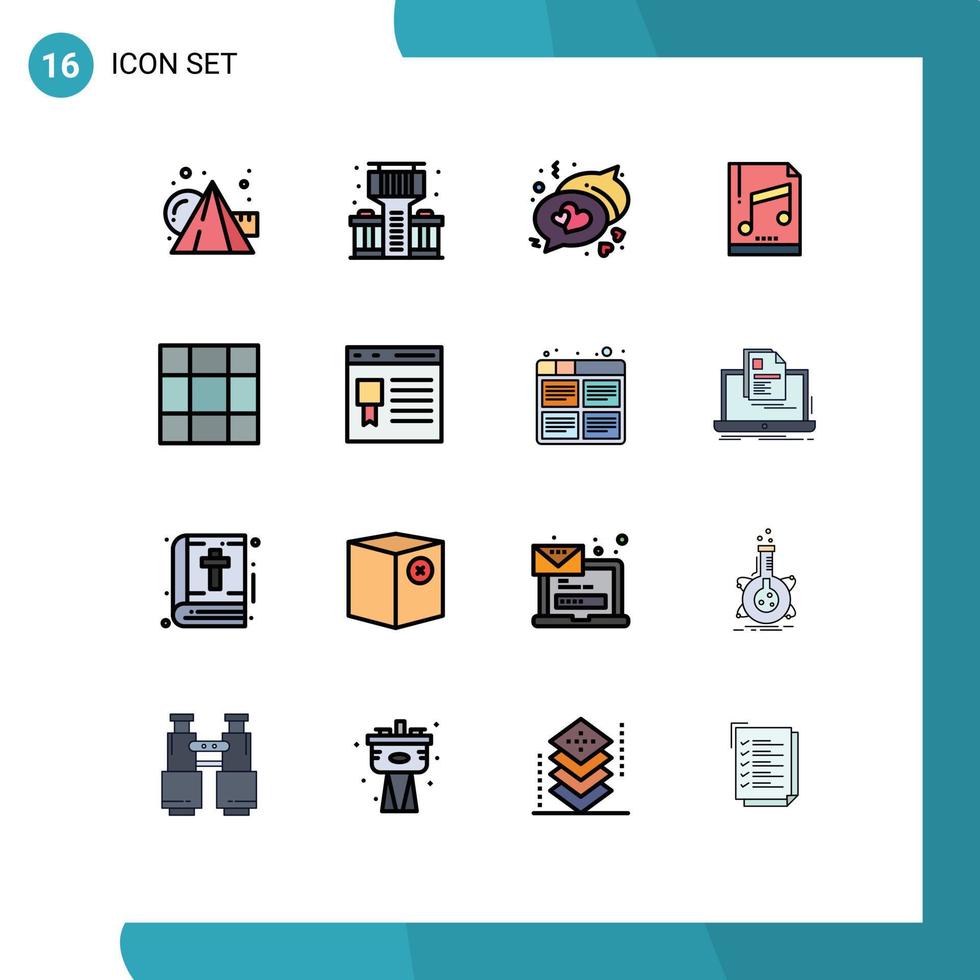 paquete de iconos de vectores de stock de 16 signos y símbolos de línea para desarrollar elementos de diseño de vectores creativos editables de archivo de cuadrícula de amor de diseño