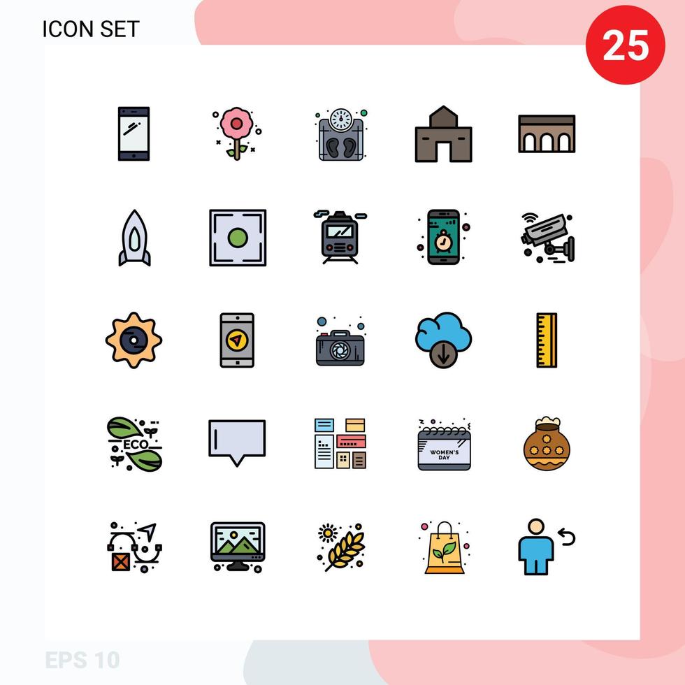 25 iconos creativos signos y símbolos modernos de elementos de diseño de vector editables de peso de casa de vacaciones de casa de choza