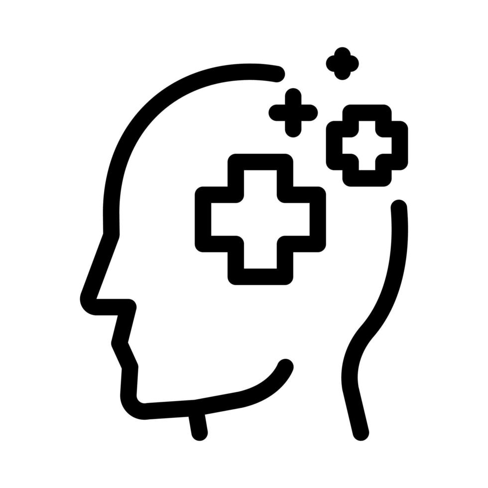 Medicine Crosses Man Silhouette Headache Vector
