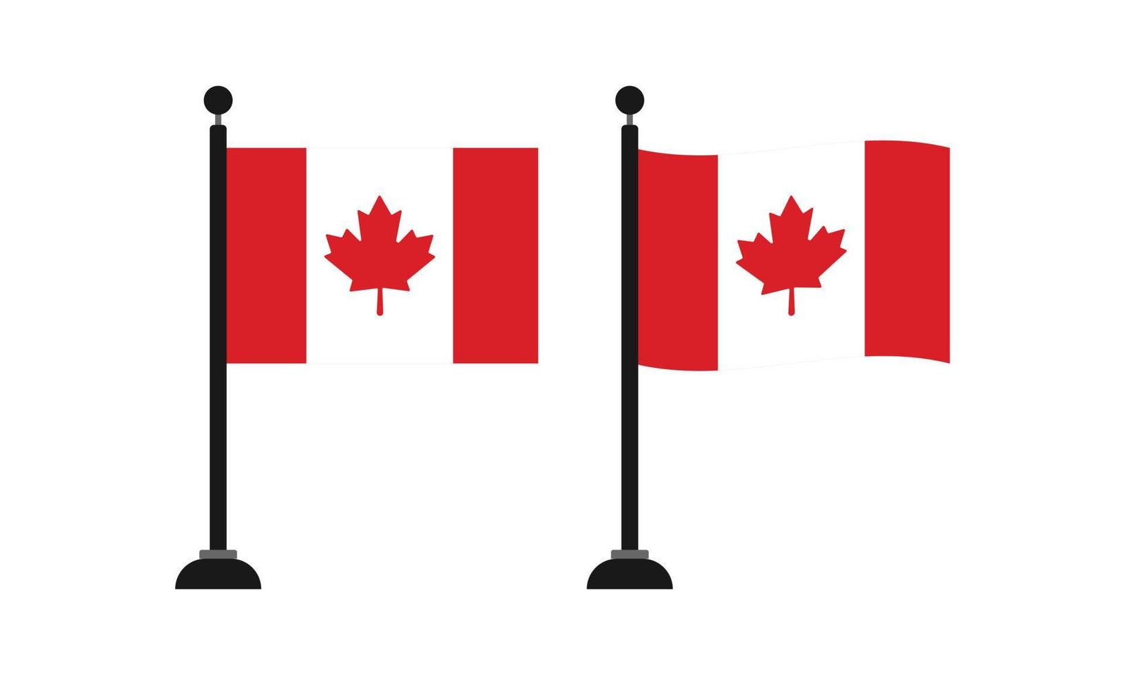 Canada flag on pole vector illustration