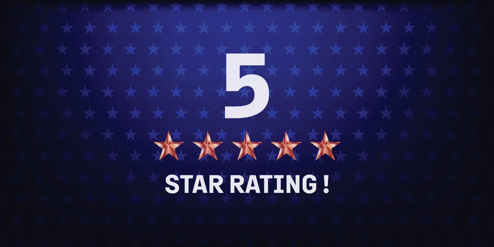 Customer Review and Five Star Rating concept vector
