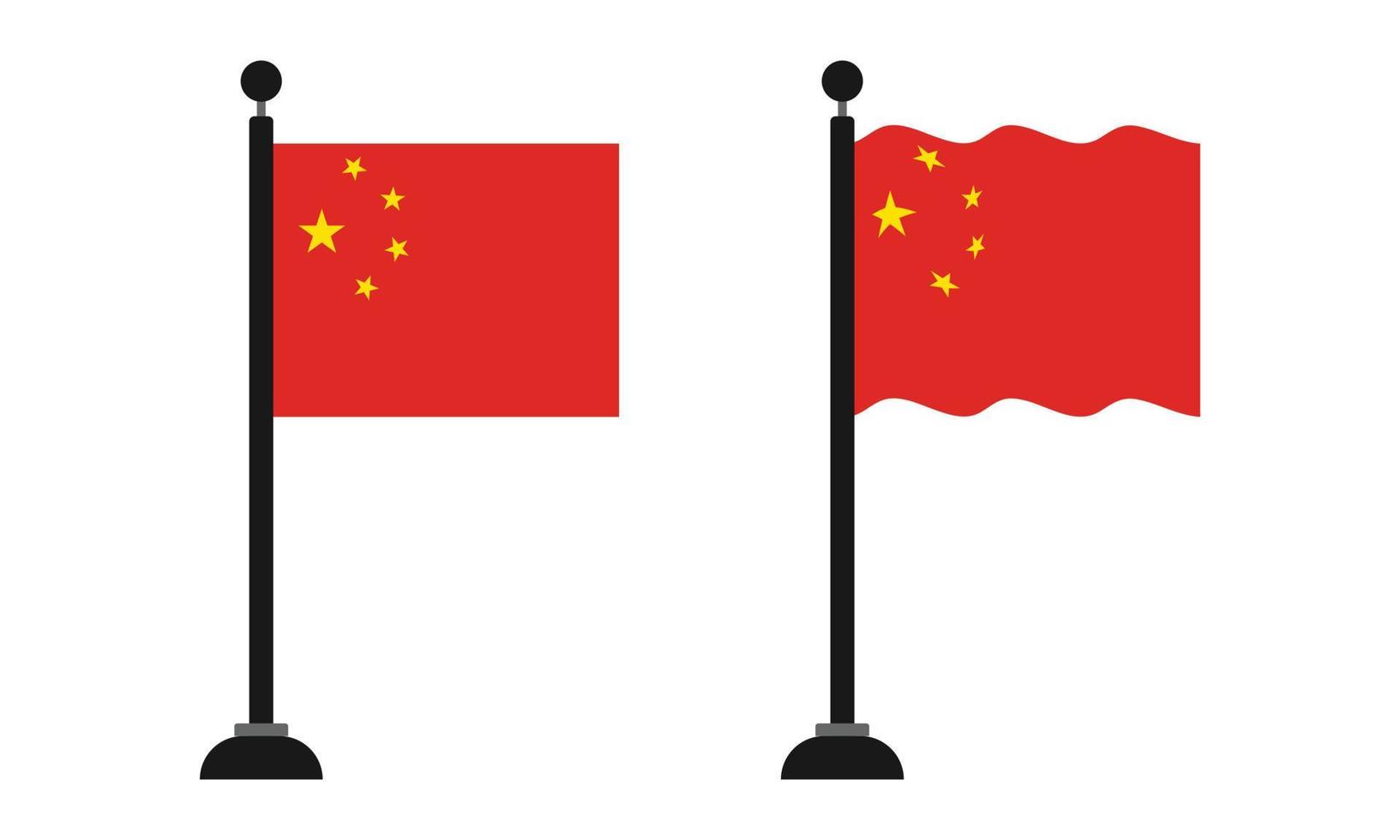 china flag on a pole vector