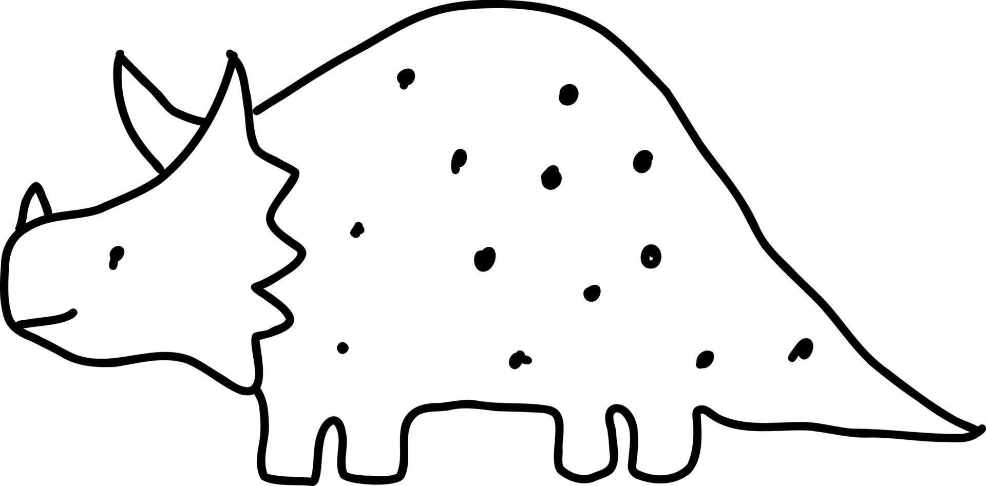 Dinosaur illustration line drawing. vector