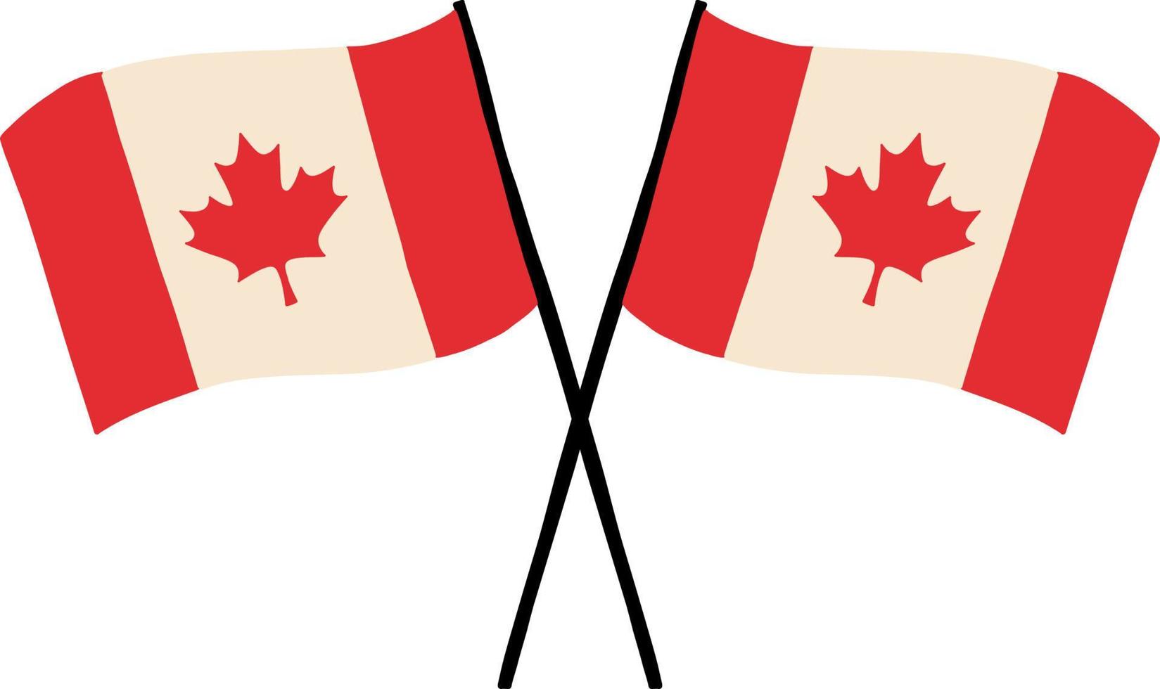 Flag of Canada national symbols. vector