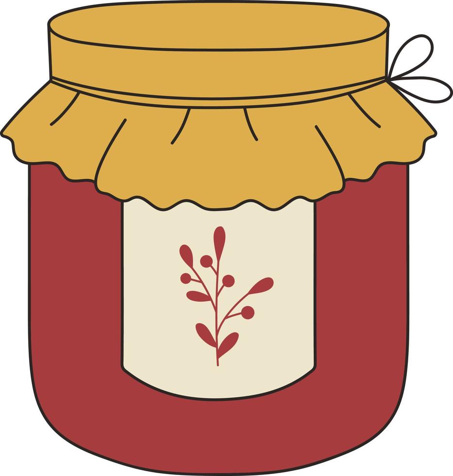 Glass jar with jam. vector