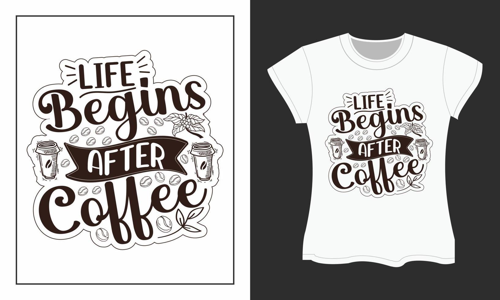 Coffee SVG cut files design. Coffee SVG t-shirt design. Coffee t-shirt design. vector