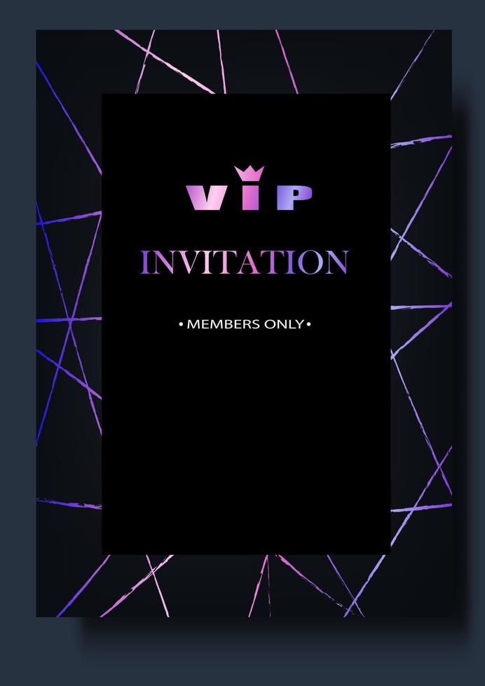 solo miembros de invitación vip. diseño de invitación de fiesta de lujo vector