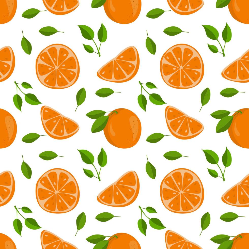 Orange citrus seamless pattern vector