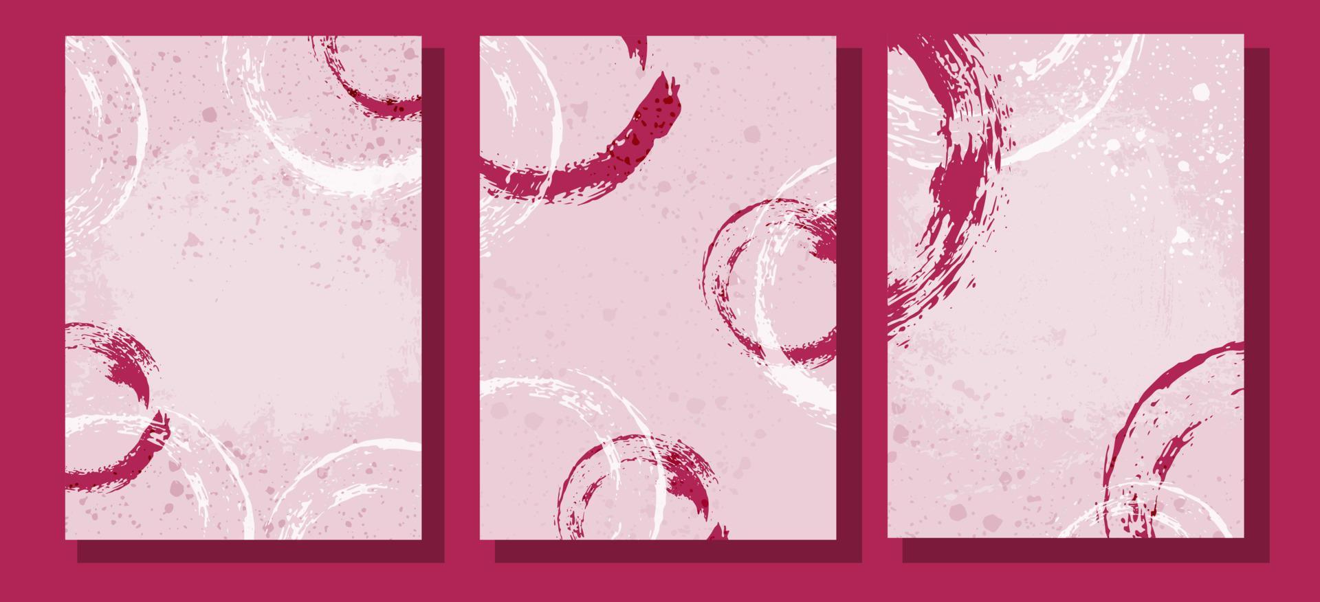 Set of pink watercolor backgrounds for poster, brochure or flyer vector