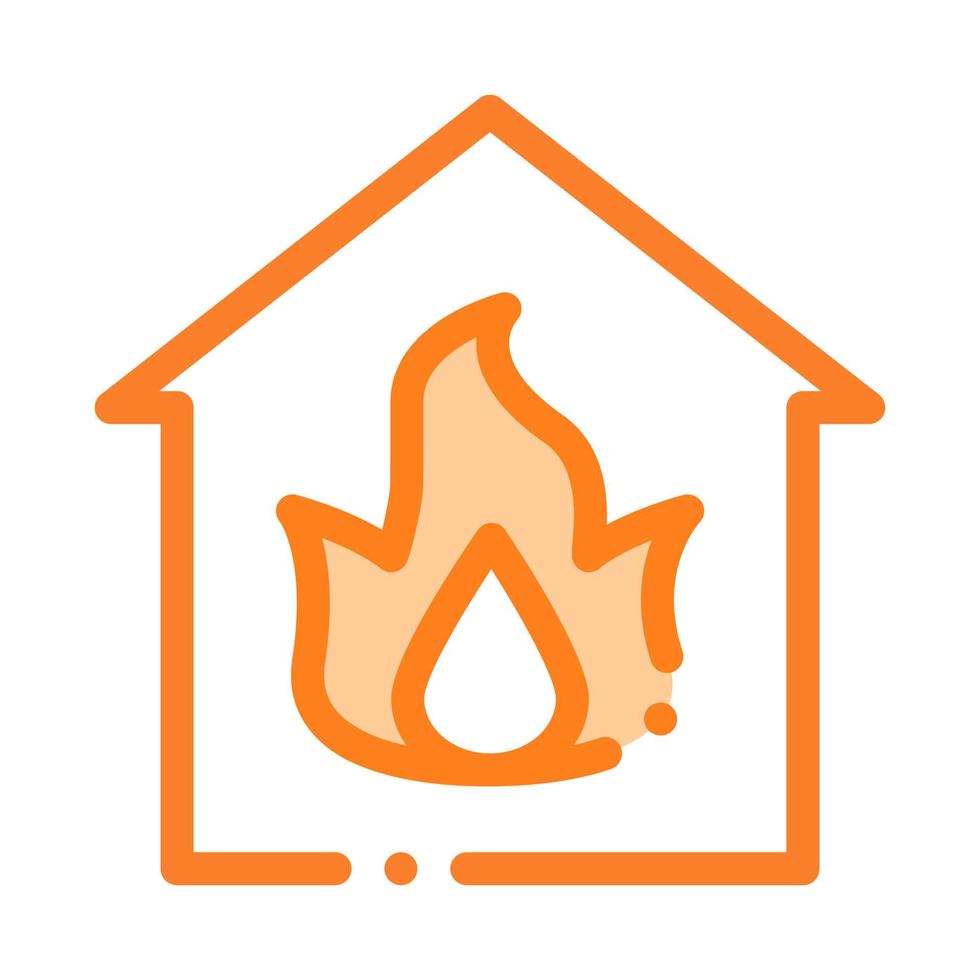 Building And Flame Heating Equipment Vector Icon