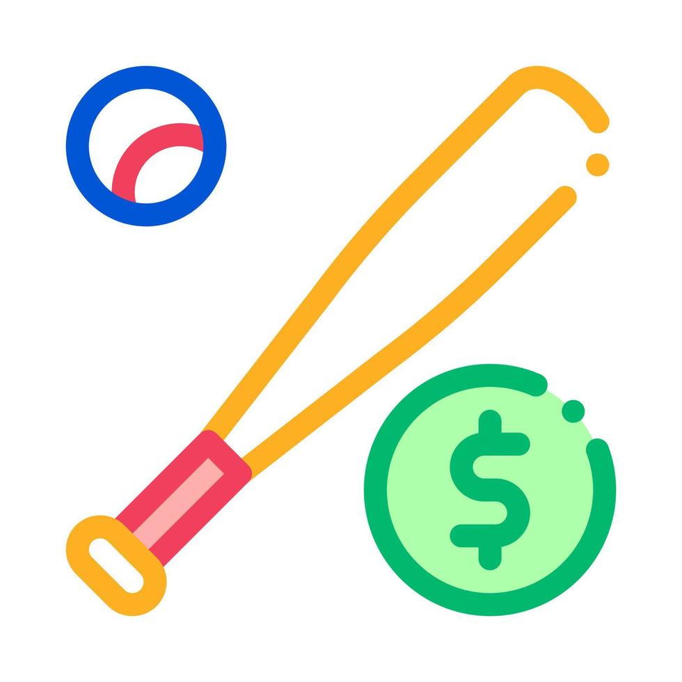 Baseball Bat with Ball Betting Icon Vector Illustration