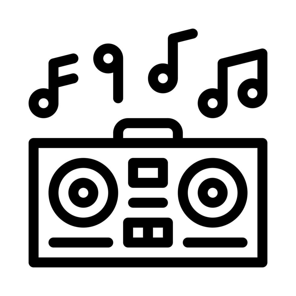 Playing Record Player And Musical Notes Vector