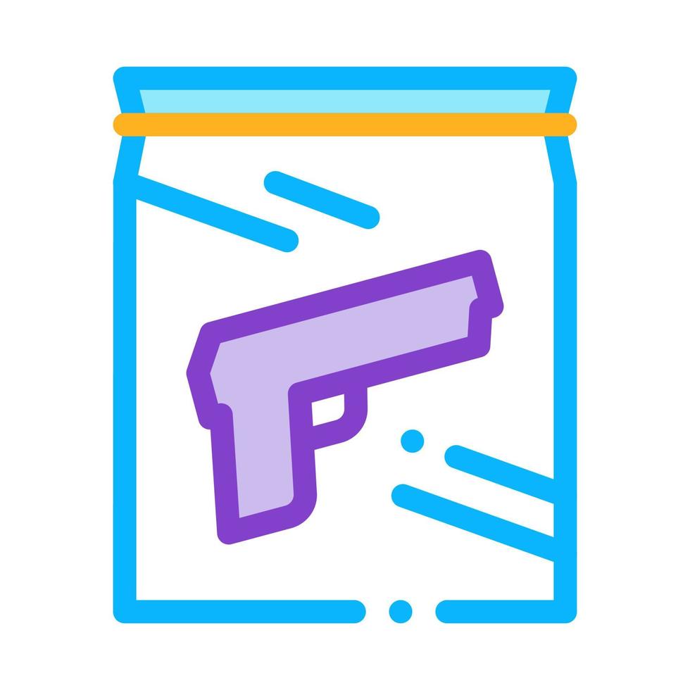 Evidence Gun Law And Judgement Icon Vector Illustration