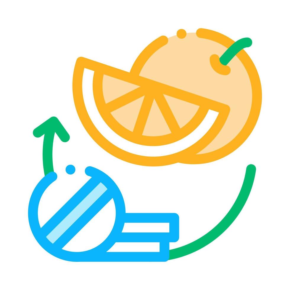 Medicines and Fruits Supplements Icon Vector Illustration