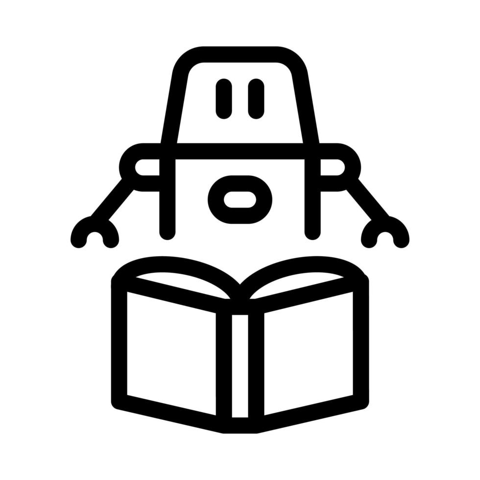 robot automatic solution line icon vector illustration