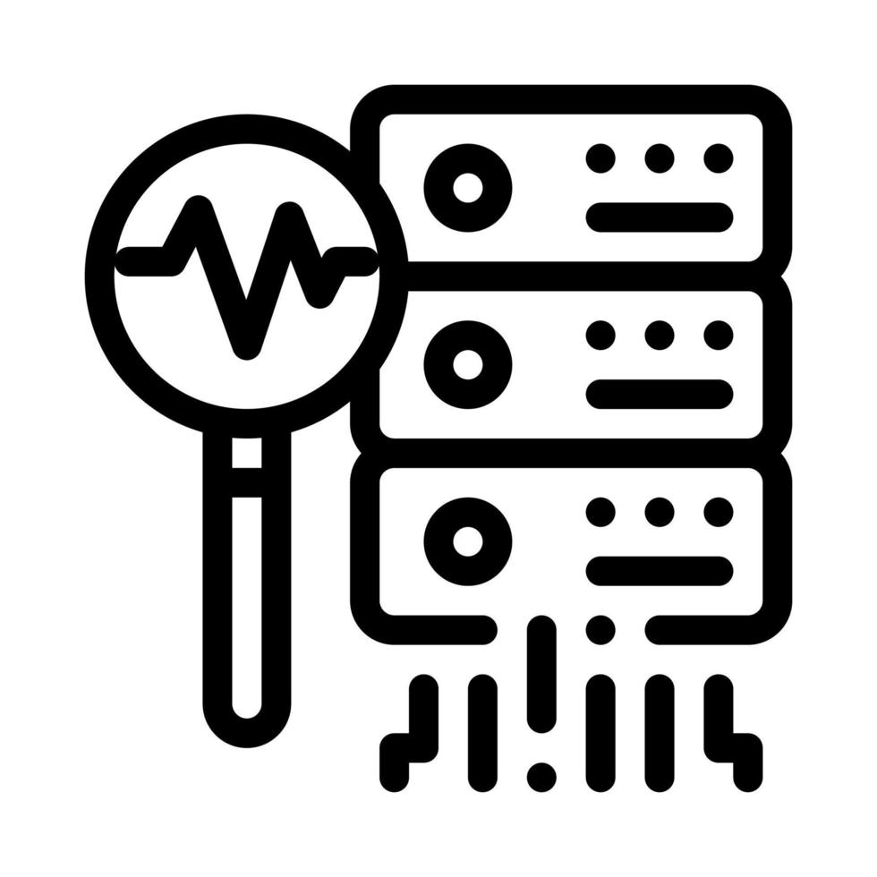analyze of machine learning line icon vector illustration