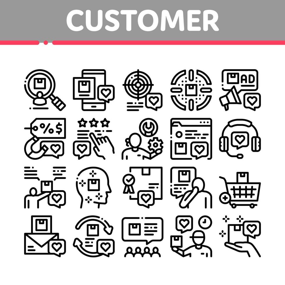 Buyer Customer Journey Collection Icons Set Vector